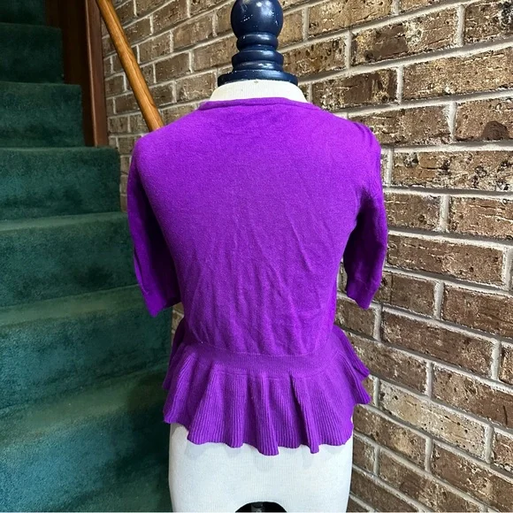 Bright Vibrant Purple Worthington Peplum Sweater Cardigan 
Good condition - Picture 3 of 7